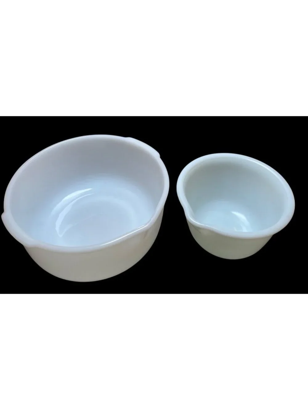 Fire-King White Milk Glass Mixing Bowl Set Made For Sunbeam & Hamilton Beach